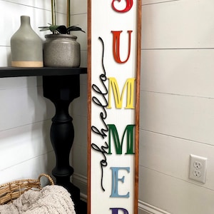 Double Sided Spring/summer Porch Sign: 3D Wood Leaner - Etsy