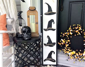 Welcome Witches Sign | Witch Hat | Which Hat Sign | Halloween Decor | Fall Sign | Fall Porch Sign | Halloween Sign | Halloween Porch Decor