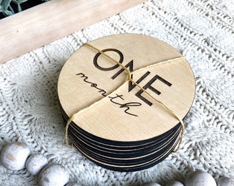 Baby Monthly Milestone Cards | Milestone Signs | New Baby Sign | Custom Wood Sign | Birth Stats Sign | Baby Photo Prop | Milestone Markers
