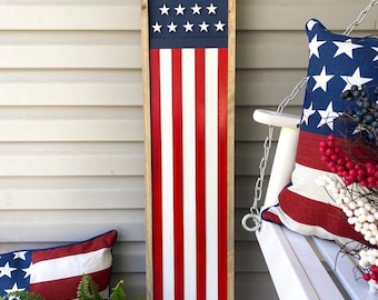 Patriotic Porch Sign | Flag Porch Sign | Patriotic Decor | 4th Of July Sign | Patriotic Porch Leaner | Summer Porch Sign | America Sign