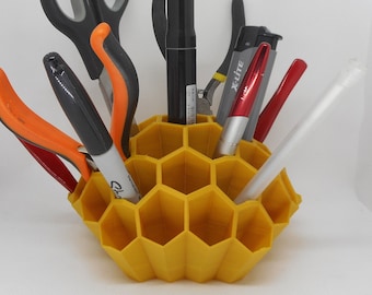 Porte-stylo à motif en nid d’abeille | Organisateur de bureau | Travail au ministère de l’Intérieur | Cadeau pour les apiculteurs