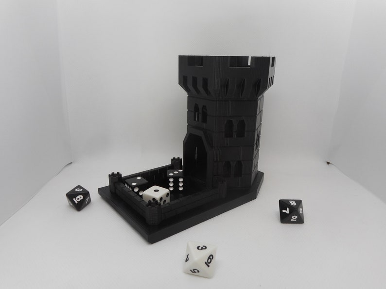 Dice Tower With Tray Castle Dice Roller Dungeons and Etsy