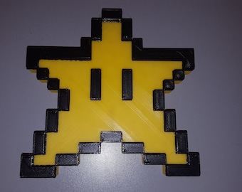 3d Printed Super Mario Brothers Star Christmas Tree topper