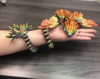 2 Feet Long Articulated Feather Dragon | Fidget Toy | Fantasy decoration | Gift for DnD players and DM