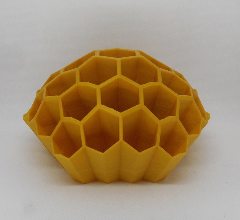 Honeycomb Pattern Pen Holder Desk Organizer Home Office Work Gift for Beekeepers image 3