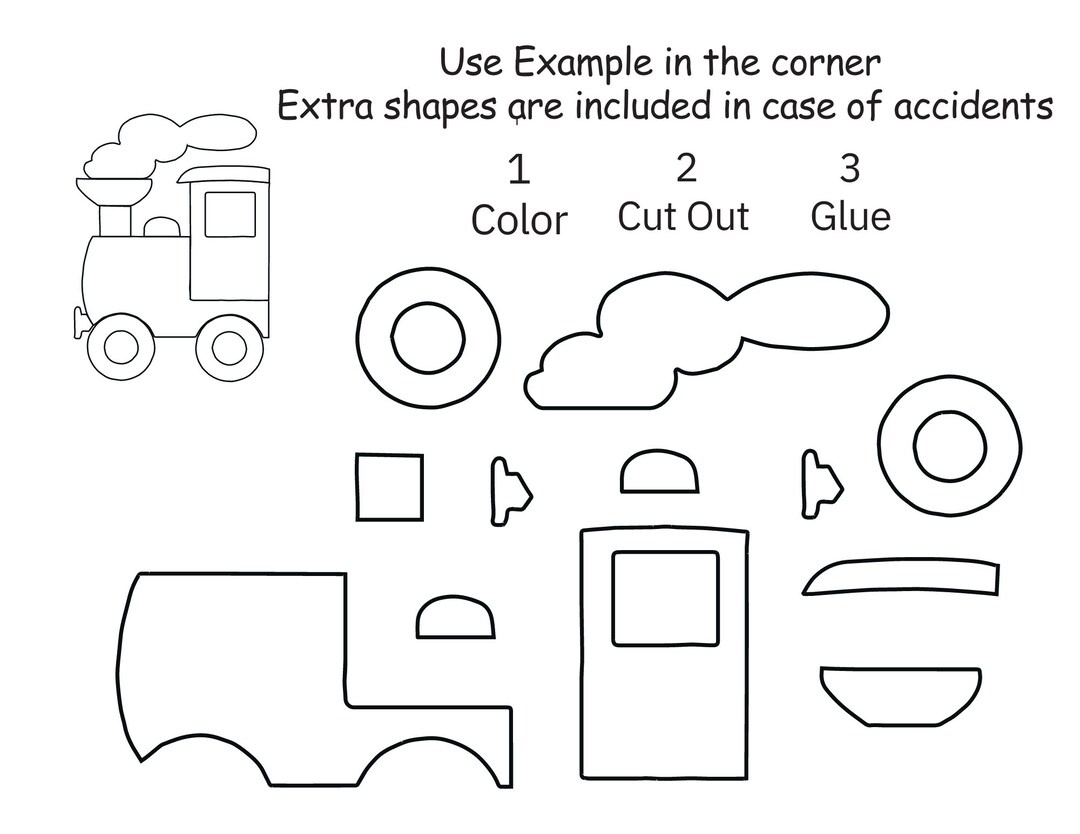 Cut and Paste Coloring Pages, Kids Coloring Page, Kids Activity, Cut ...