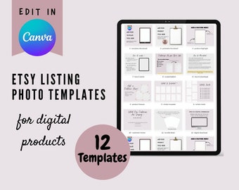 Etsy listing mockup for digital products, Etsy listing Template, Etsy listing templates for digital products, Etsy listing mockup Canva