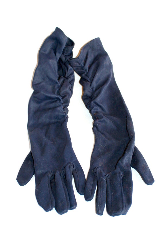 navy evening gloves