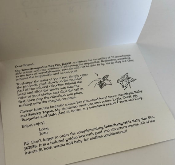 Joan Rivers Fantastic Interchangeable Bee Brooch … - image 9