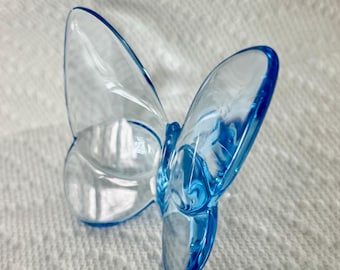 Vintage Baccarat Lucky Butterfly Light Blue