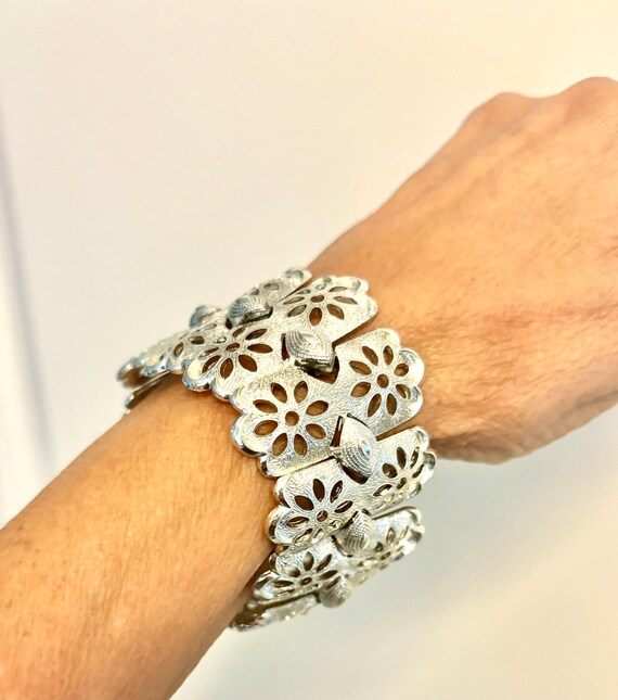 Coro Wide Silver Panel Bracelet - image 4