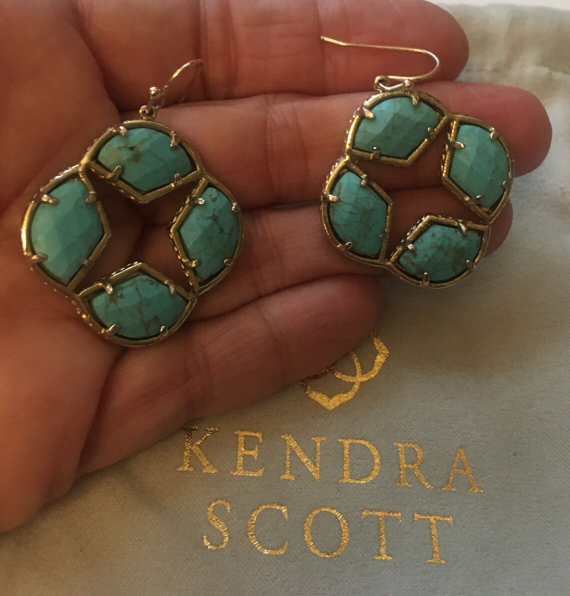 Retired Kendra Scott Turquoise Onyx Amethyst Cuff Bracelet | Etsy