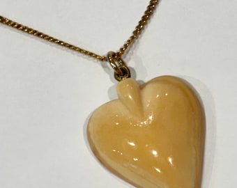 Victorian Hand Carved Heart Pendant