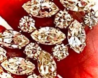 Brilliant Marquise Navette Cut Wide Brilliant Rhinestone Bracelet
