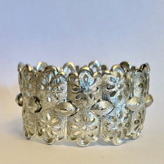 Coro Wide Silver Panel Bracelet - image 3