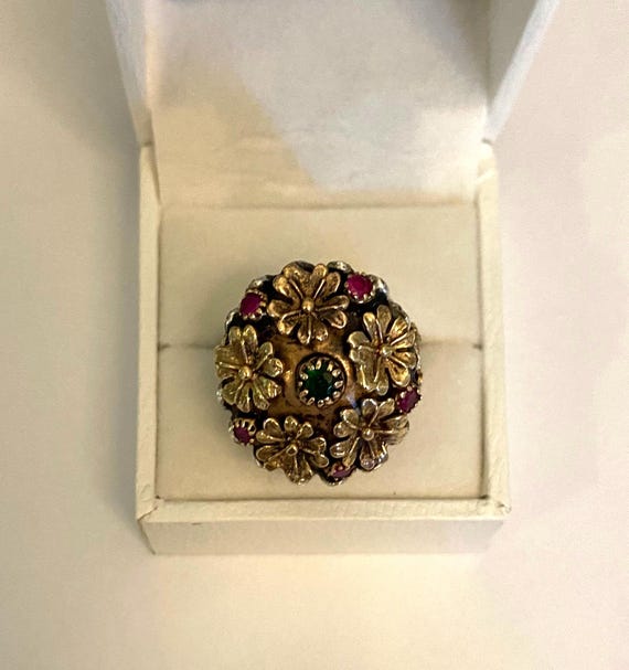 Two Tone Fabulous Flower Ring - image 5