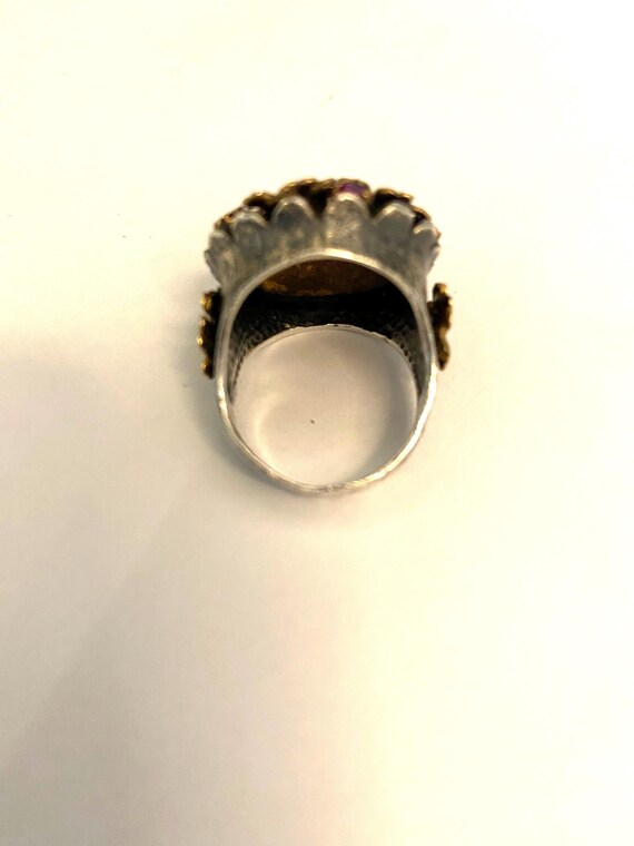Two Tone Fabulous Flower Ring - image 6