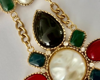 Huge Gripoix Hanging Brooch