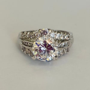 Stunning Faux Diamond Saddle Insert Ring