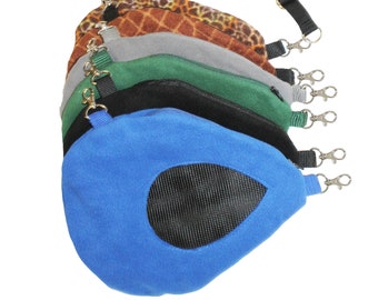 Tear Drop Carry Pouch for Sugar Gliders - Breathable Window, Safety Zipper, Comfortable Strap, Bonding Pouch - Unique Colors & Patterns