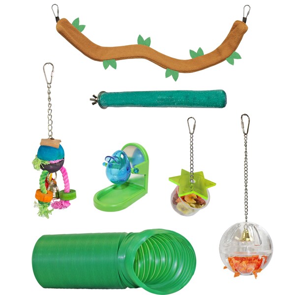 Premium Cage Enhancement Set - Fun & Unique Toy Set - Sugar Glider, Rat, Chinchilla, Hedgehog, Ferret, Parrot, Guinea Pig, Rabbit, Hamster