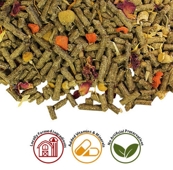 Pasture Plus Young Rabbit Food Nutritionally Complete Healthy Pellet Diet with Dried Flowers Herbs For Baby Pet Rabbits