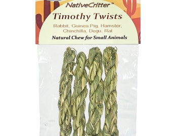 Timothy Twists – Gâterie naturelle et unique pour lapins, cochons d'Inde, hamsters, chinchillas, etc.