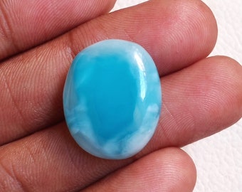 Larimar Cabochon, AAA++ Quality Blue Larimar Gemstone, Oval Shape Dominican Larimar, Size 24*19*7mm Weight 30 Carat, Jewelry Making Gemstone