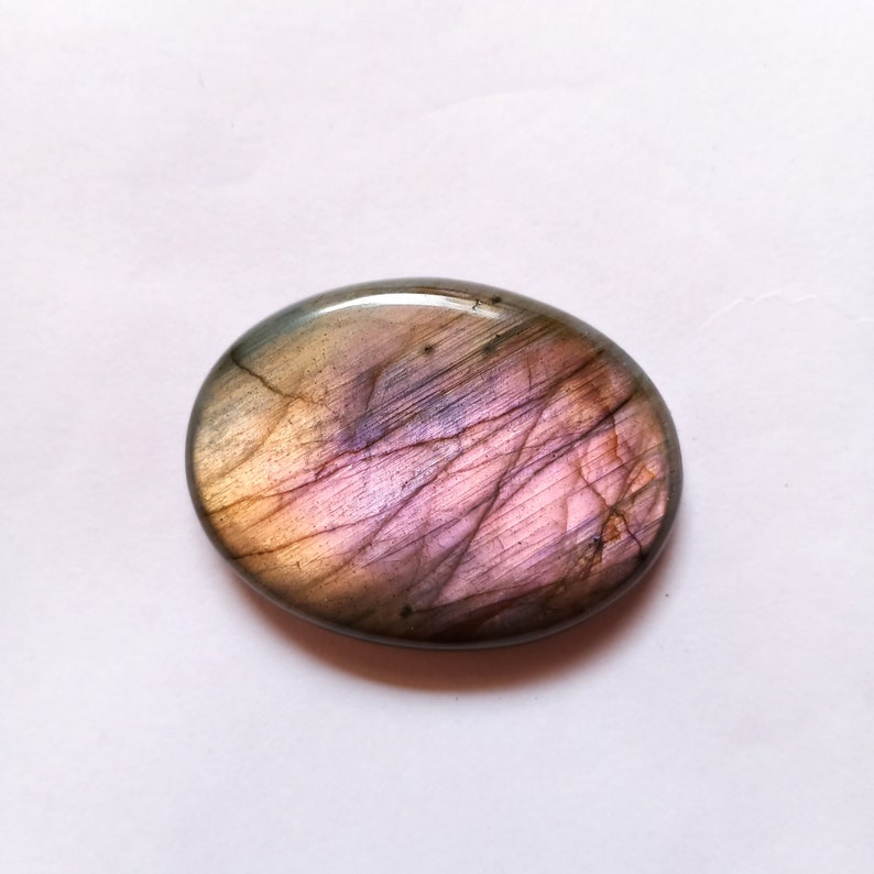 Multi Purple Flashy Oval Shape Labradorite Gemstone Purple Labradorite Cabochon Weight 111Cts Size 43*32*8mm Labradorite Loose Gemstone