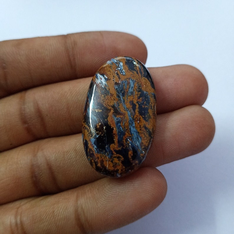 Size 34*21*7mm 41Cts Designer Oval Shape Pietersite Loose Gemstone Pietersite Cabochon Beautiful Sheen Namibian Pietersite Gemstone