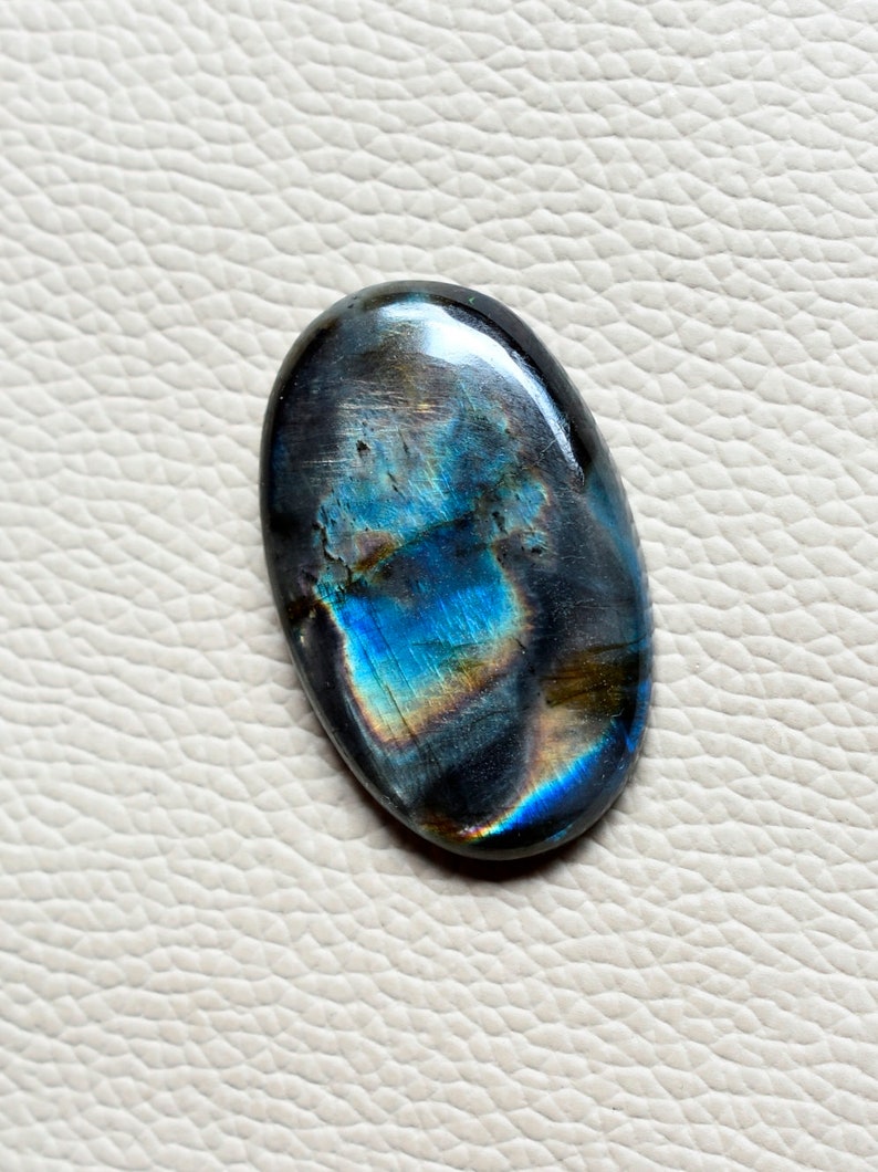 70Cts Natural Labradorite Cabochon Multi Flashy Oval Shape Labradorite Loose Gemstone Big Size 41*26*7mm Designer Labradorite Gemstone