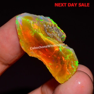 Ethiopian Opal Rough Stone, Welo Oil Opal Specimen Raw For Jewellery