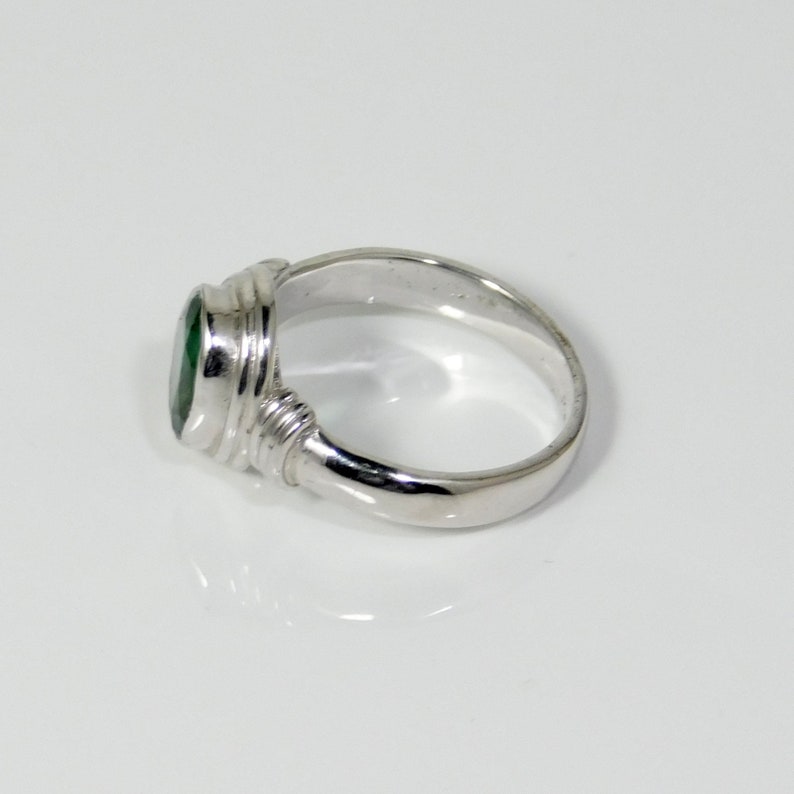 Wedding Ring Precious Green Emerald Gemstone Ring Anniversary Ring Emerald Ring May Birthstone Ring 925 Sterling Silver Emerald Ring