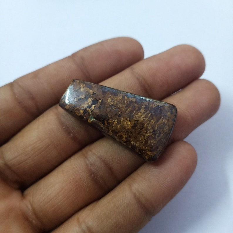 Loose Bronzite Fancy Shape Bronzite AAA Quality Bronzite Gemstone Size 37*19*5mm Weight 47Cts Bronzite Cabochon Bronzite For Pendant