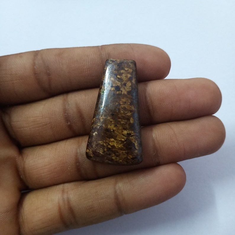 Loose Bronzite Fancy Shape Bronzite AAA Quality Bronzite Gemstone Size 37*19*5mm Weight 47Cts Bronzite Cabochon Bronzite For Pendant