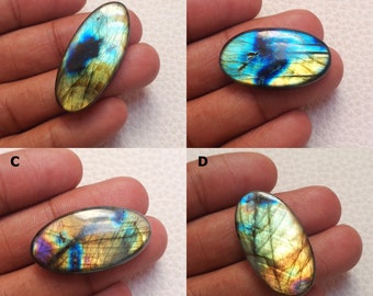 Labradorite Cabochon, Oval Shape Natural Labradorite Gemstone, Designer Multi Flashy Labradorite, Loose Gemstone, Jewelry Making Gemstone