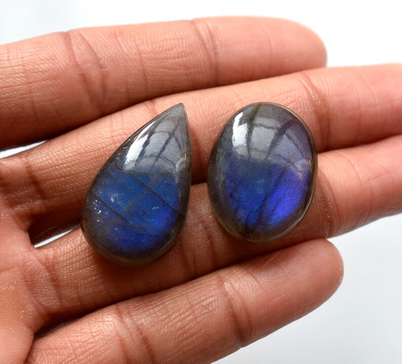 73Cts Jewellery Gemstone AAA Quality Mix Shape Blue Flashy Labradorite Loose Gemstone 100/% Natural 2 Pcs Amazing Labradorite Cabochon