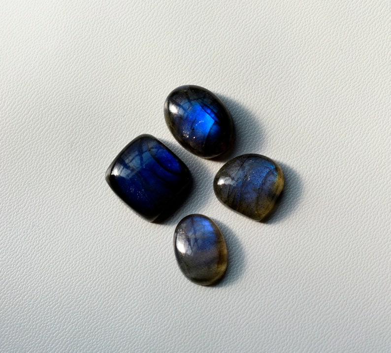 Natural Flashy Labradorite Mix Shape 8 pcs Loose Gemstone Cabochon Lot For Making Jewelry