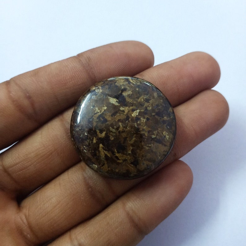 Bronzite For Pendant AAA Quality Bronzite Gemstone Weight 85Cts Bronzite Cabochon 33mm Round Shape Bronzite Gemstone Loose Bronzite