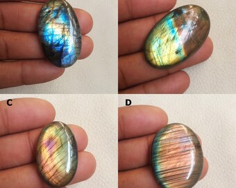 Labradorite Cabochon, Natural Multi Flashy Labradorite Gemstone, AAA Quality Oval Shape Labradorite, Smooth Gemstone, Jewelry Gemstone