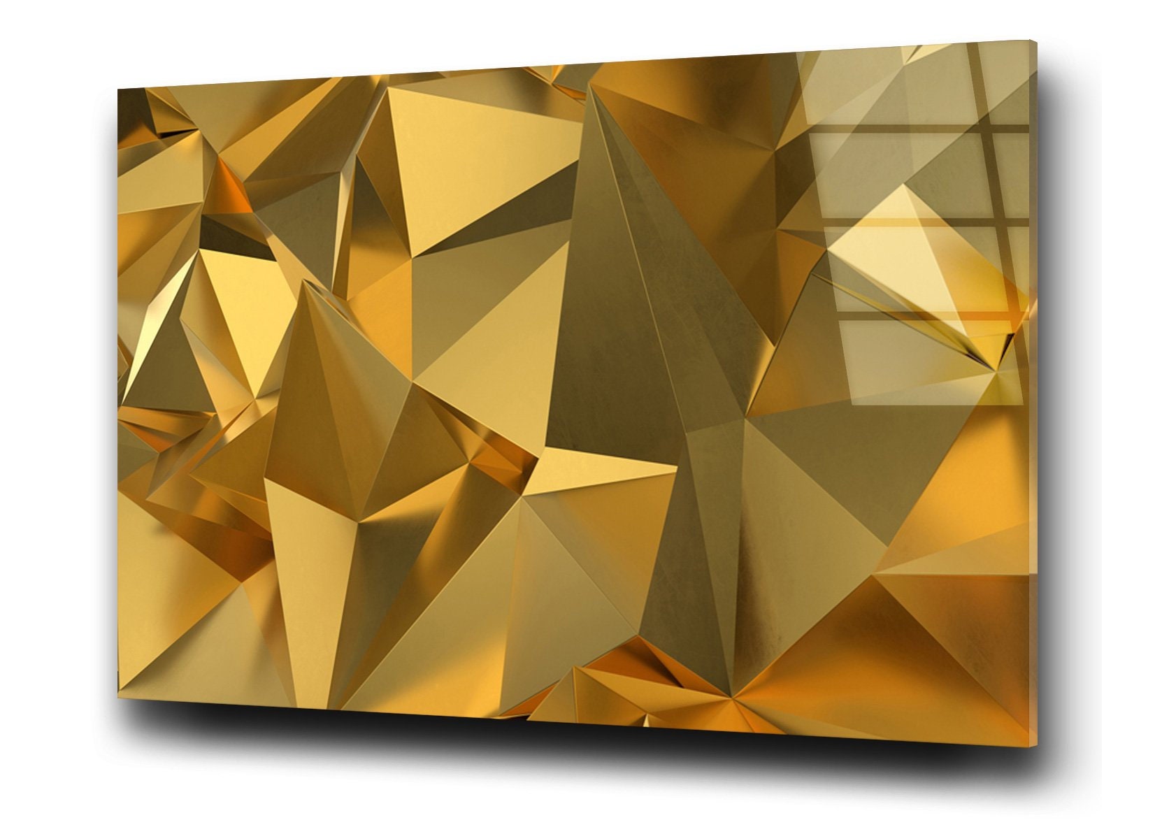 Gold Triangles closeup Glass Print High Quality Art UV Etsy