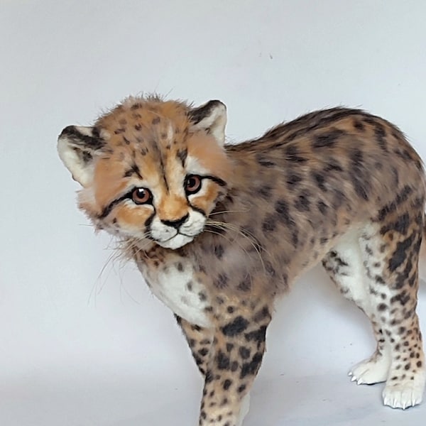 Gepard Realistische Plüsch Katze Kuscheltier Autoren Puppe OOAK