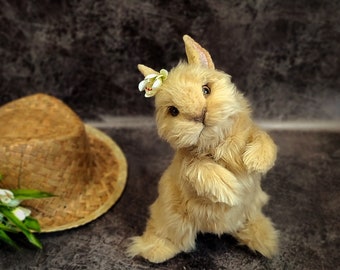 Realistic Decorative Rabbit Artificial Stuffed Animal Art Doll OOAK Plush Toy