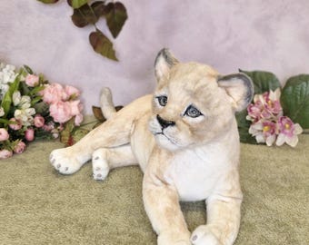 Lion cub realistic Author's doll from plush OOAK Soft toy wild cat