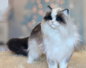 Realistic cat ragdoll Author's doll OOAK Plush toy