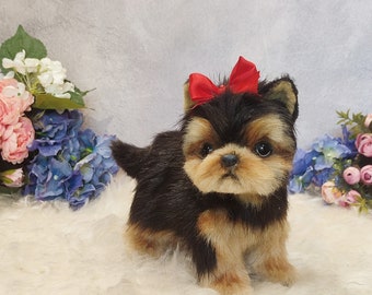 Realistic Yorkshire Terrier Puppy Plush Dog Author's Doll OOAK