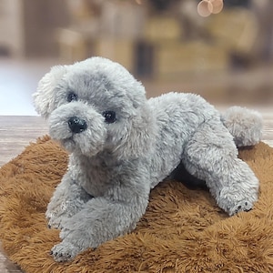 Realistischer Plüsch Pudel Hund Interior Puppe OOAC Plüschtier