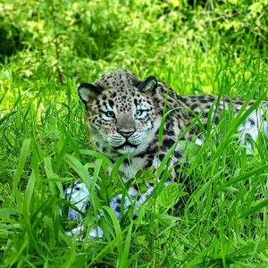 Leopard Realistic author's soft sculpture OOAK Real wild cat artificial stuffed animal