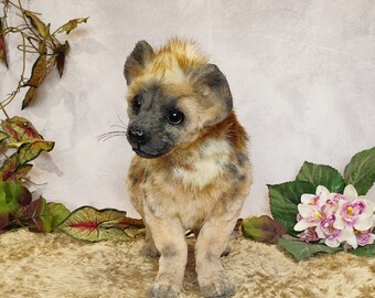 Spotted Hyena Cub Realista Peluche Juguete Muñeca del Autor OOAK