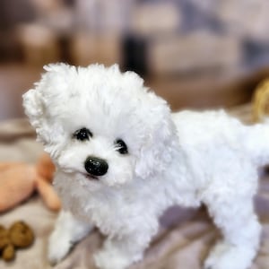 Realistic Poodle Puppy Author&#39;s Doll Made of Faux Fur OOAK Plush Dog